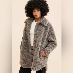 Free People oversized sherpa Oversized Teddy Shacket coat- see measurements
